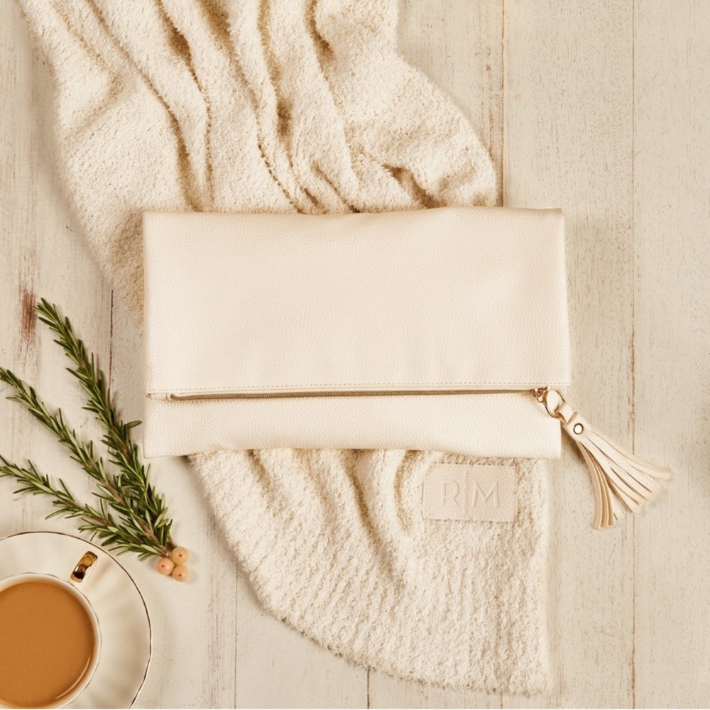 Rachel Miriam Folding Clutch Cream Pouch